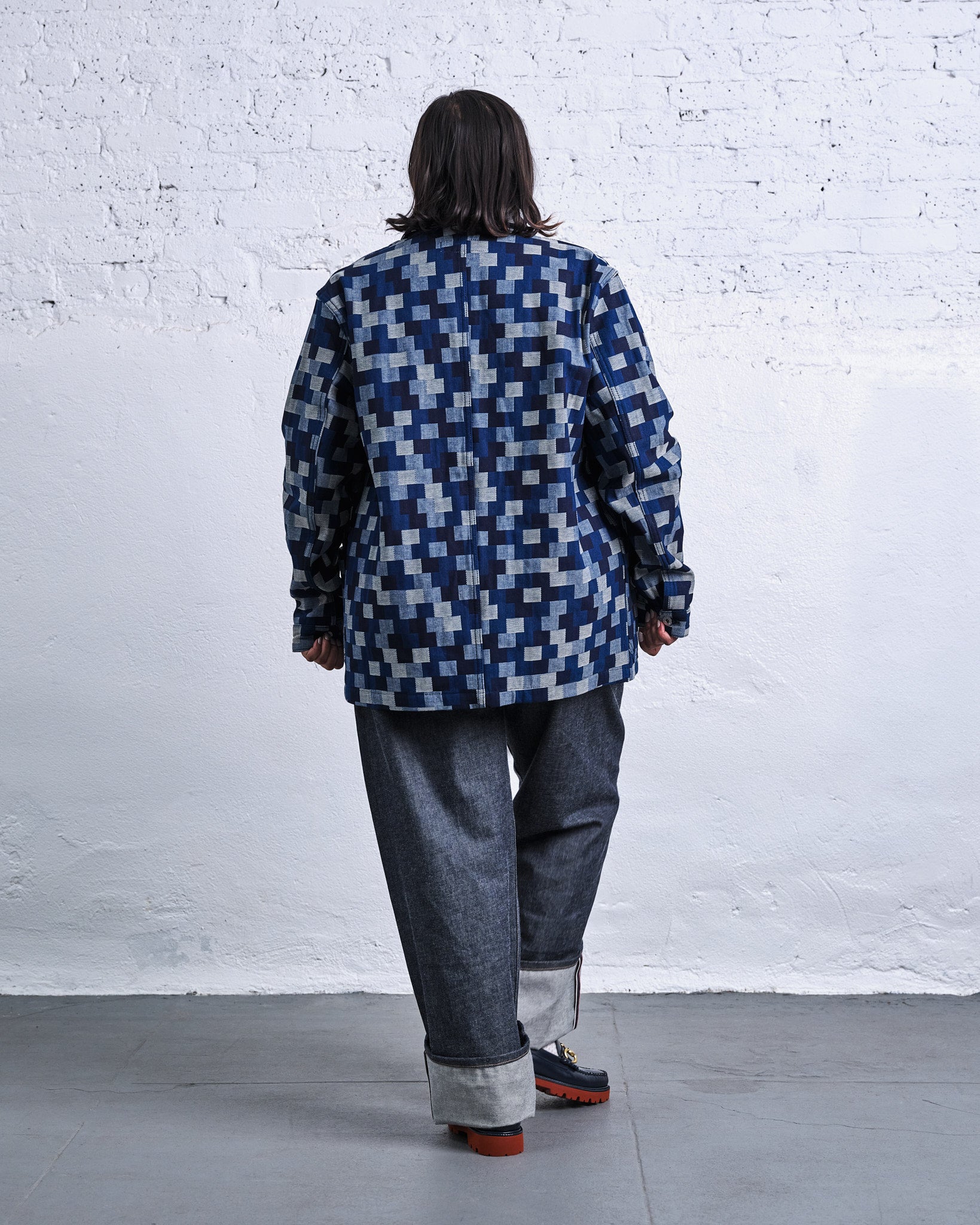 Deco Denim Chore Coat | Patchwork Jacquard