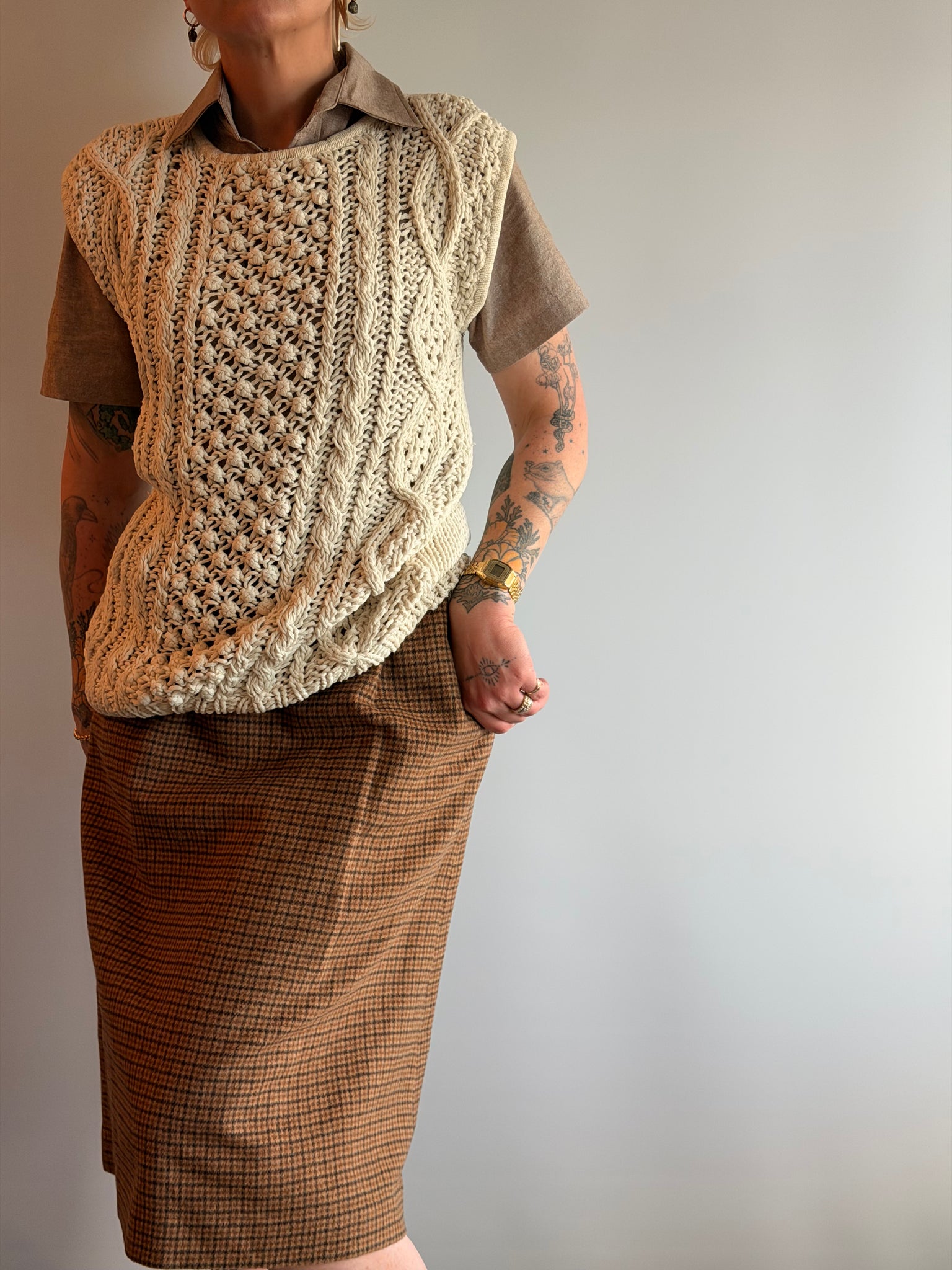 Japanese Brown Chambray S-Sleeve B-Down Shirt