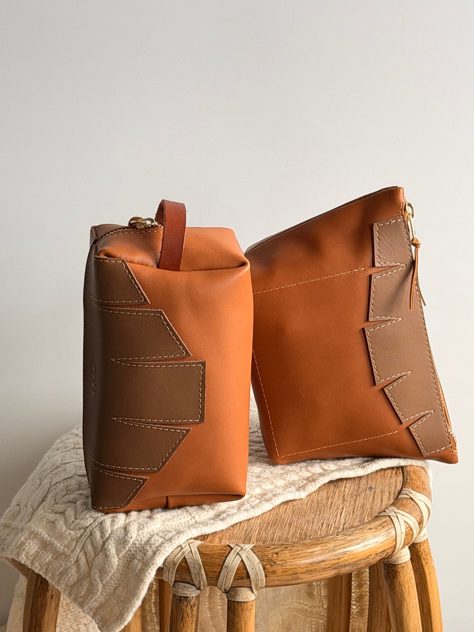 Seen here, the left rectangular pouch.