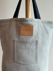 Deco Denim Denim Printed Leather Luxe Tote Bag