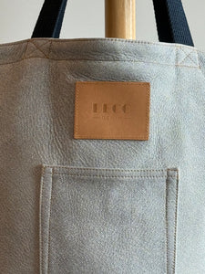 Deco Denim Denim Printed Leather Luxe Tote Bag