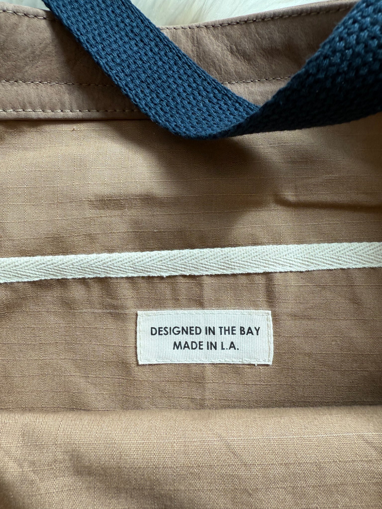 Deco Denim Taupe Luxe Leather Tote