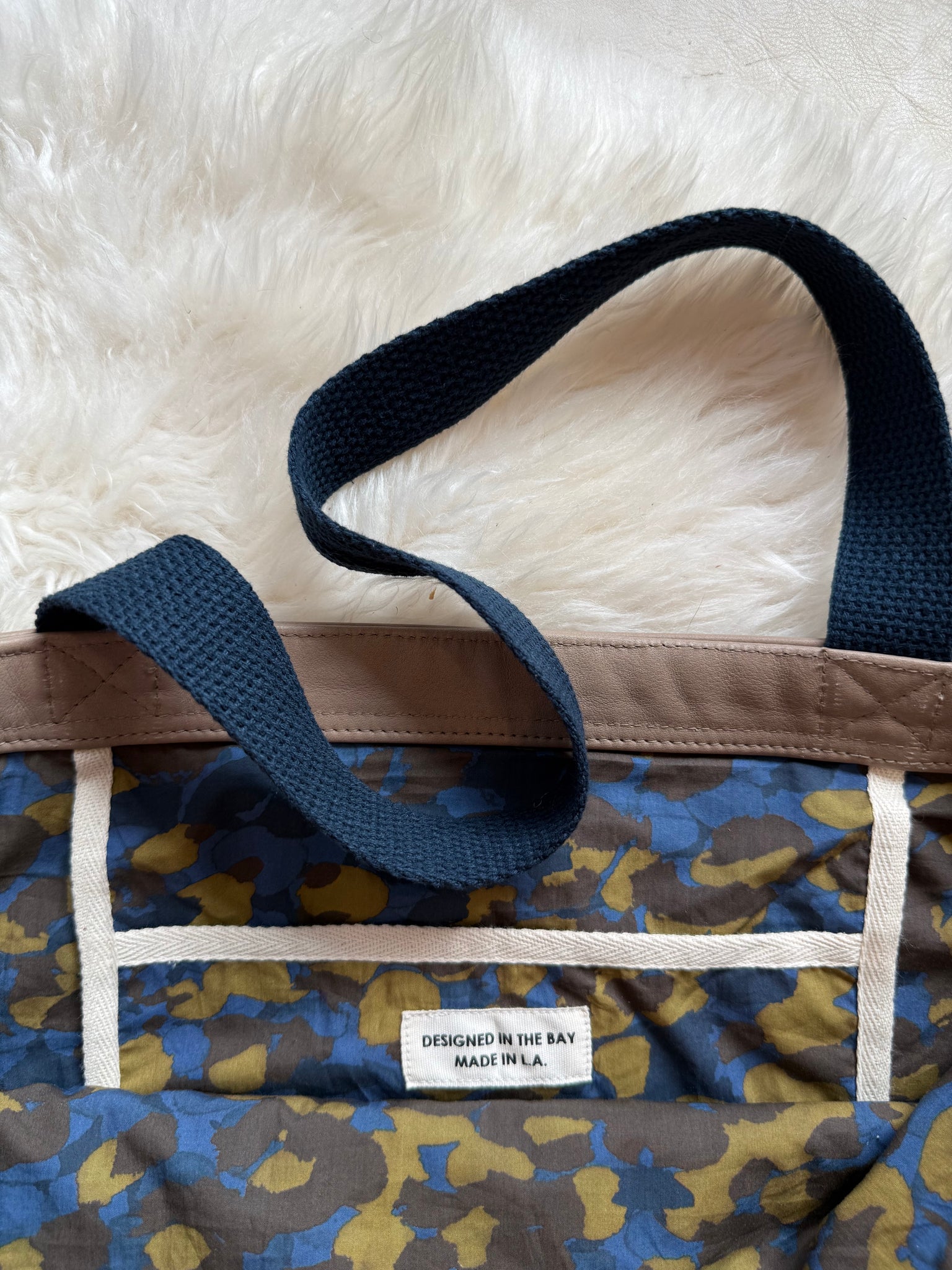 Deco Denim Clay Luxe Leather Tote Bag