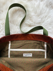 Deco Denim Burnt Umber Luxe Leather Tote Bag