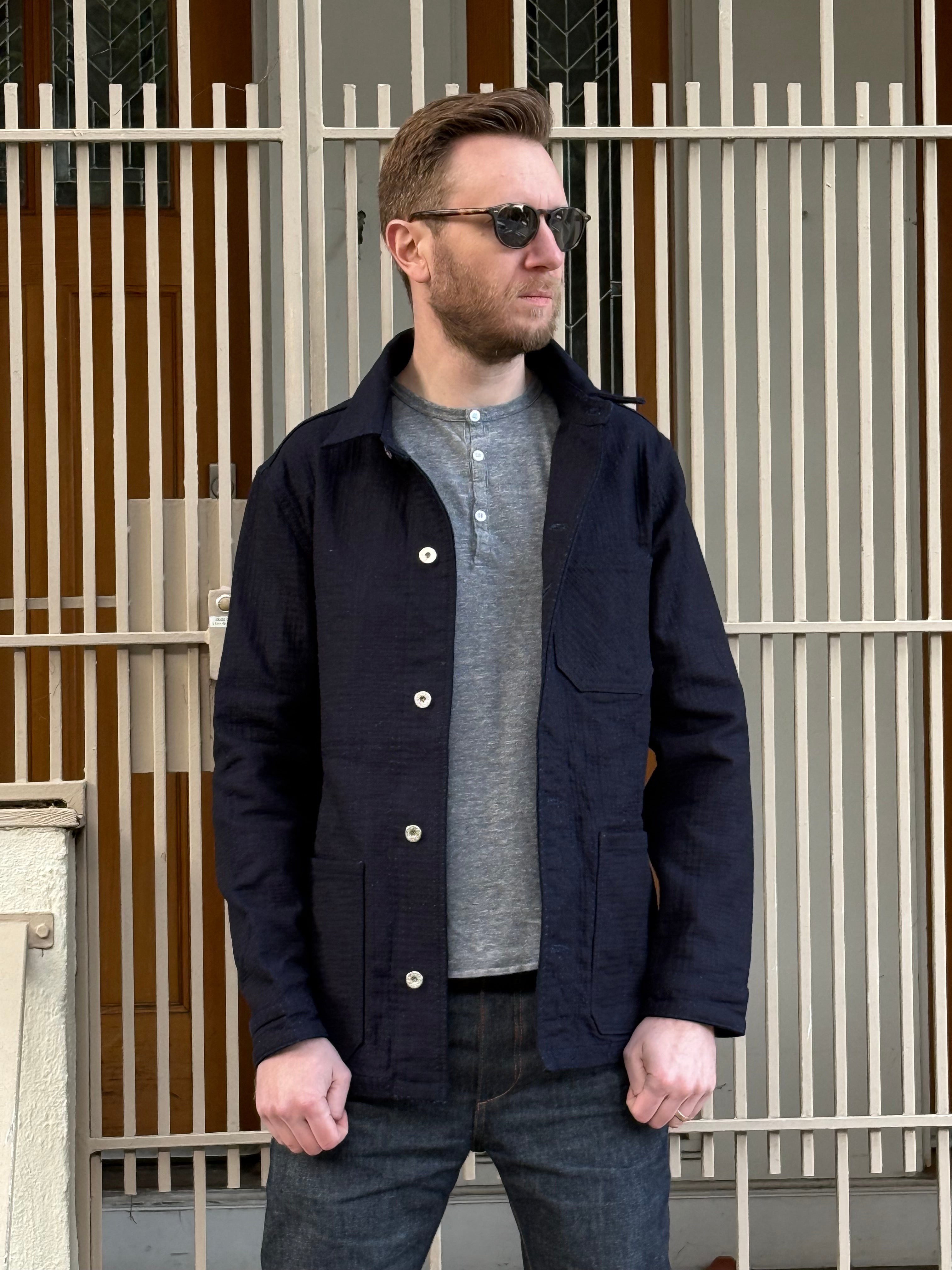 Deco Denim Chore Coat | Sashiko Samurai Indigo