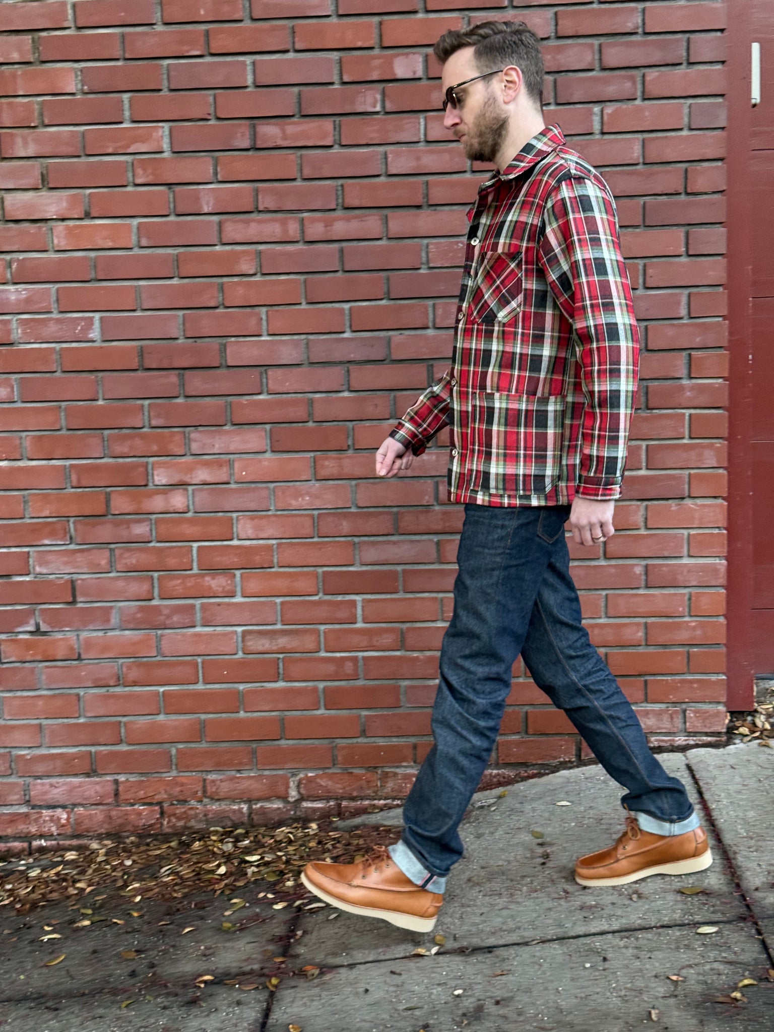 Deco Denim Chore Coat | Thai Plaid X Indigo Twill