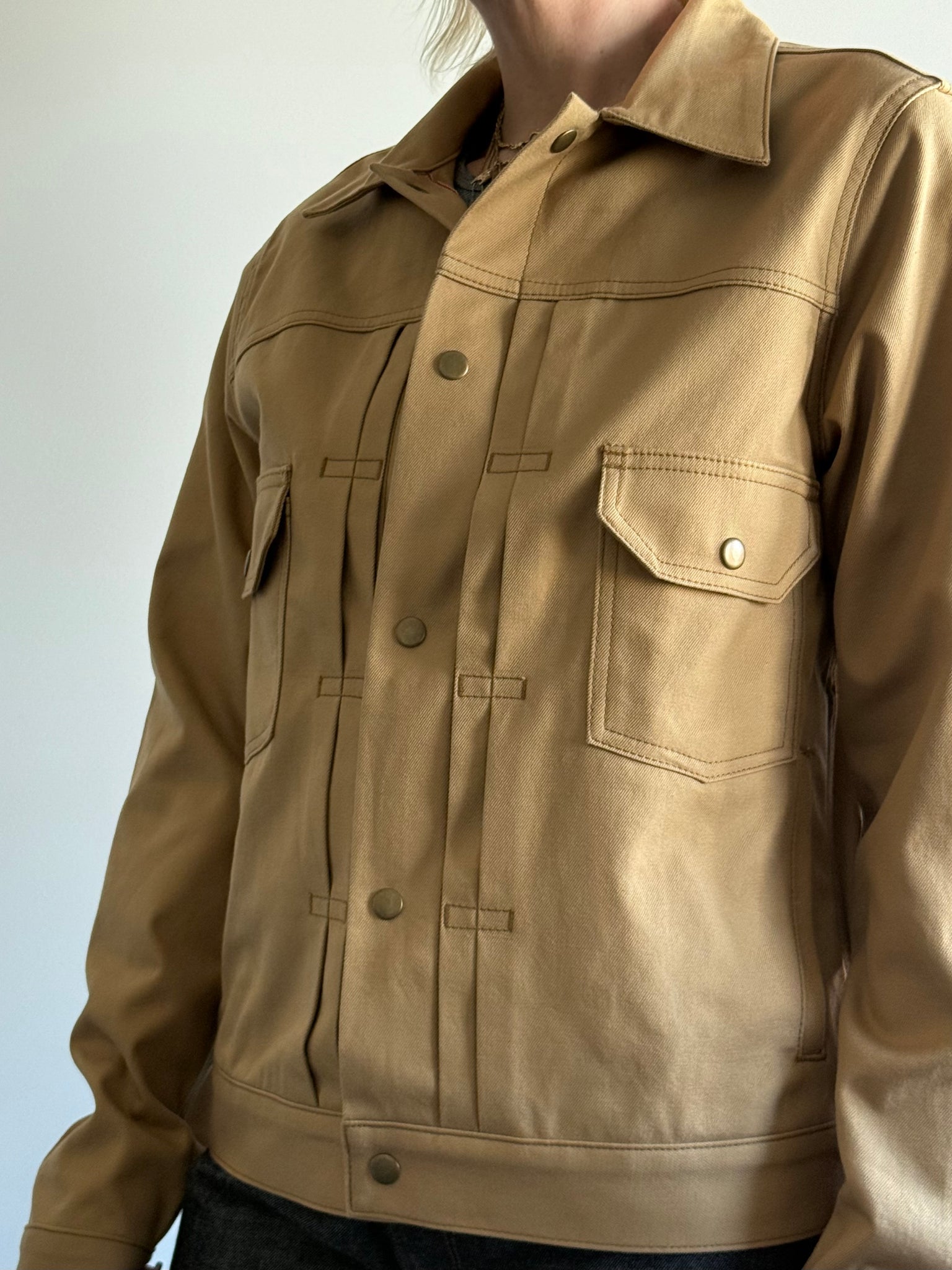 Lightweight Selvedge Khaki Trucker Jacket