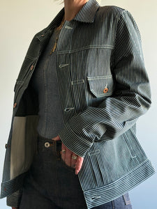 Railroad Stripe Trucker Jacket