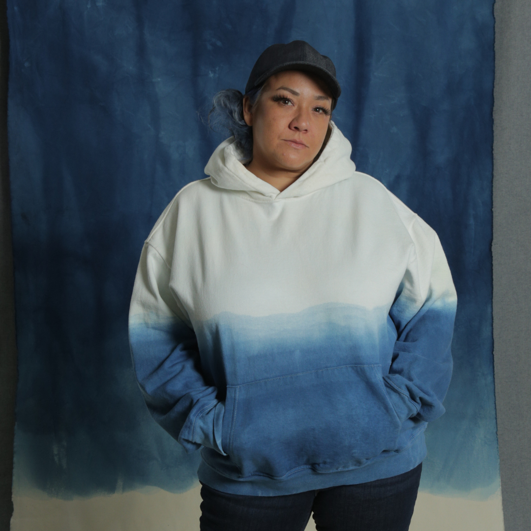 Indigo Dyed Hoodie Horizontal